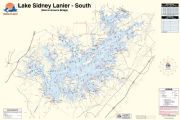 Lake Sidney Lanier, Georgia (South) Waterproof Map (Fishing Hot Spots)