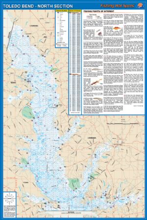 toledo bend lake map Toledo Bend Reservoir South Section Texas Louisiana Waterproof toledo bend lake map