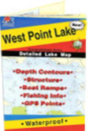 Alabama / Georgia West Point Lake Fishing Hot Spots Map