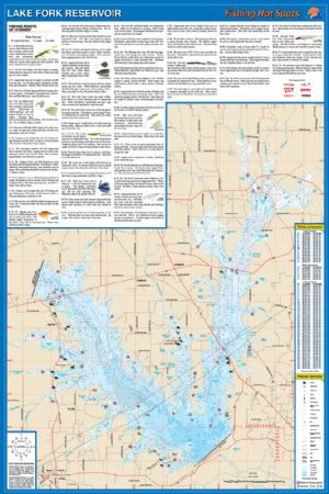 Lake Fork Reservoir, Texas Waterproof Map (Fishing Hot Spots