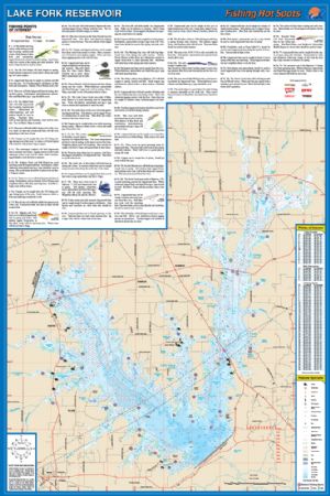 Lake Fork Reservoir, Texas Waterproof Map (Fishing Hot Spots) – Lake Maps