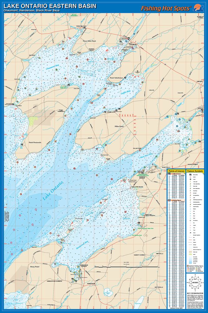 Ontario-Western Basin Fishing Map, Lake (Niagara Shoal)