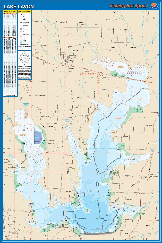 Lake Fork Reservoir, Texas Waterproof Map (Fishing Hot Spots) – Lake Maps