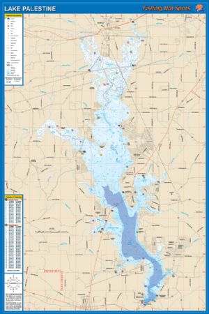 Lake Palestine, Texas Waterproof Map (Fishing Hot Spots) – Lake Maps