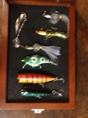 Buy Fishing Lure Bait Spoon Display Case Cabinet Shadow Box with