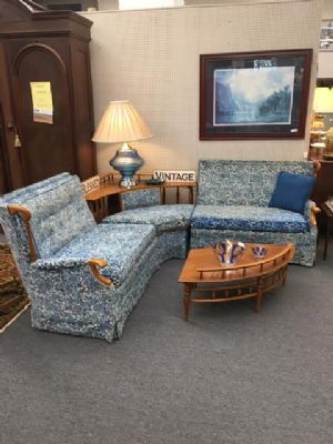 Blue floral deals loveseat