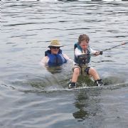 Smith Lake&nbsp;Evan learning to wake board