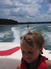 Lake Martin&nbsp;little brother Gabe watching big bro Jack wake board 