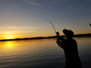 Lake Guntersville&nbsp;Main Channel Sunrise fishing 4-1-18