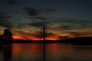 Lake Sinclair&nbsp;Lake Sinclair late evening Sunset with Ga. Power plant in background