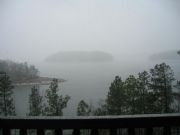 Lake Martin&nbsp;View of lake from back porch during snow shower