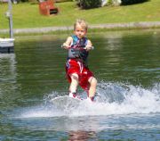 Lake Martin&nbsp;My 5 year old son wake boarding.